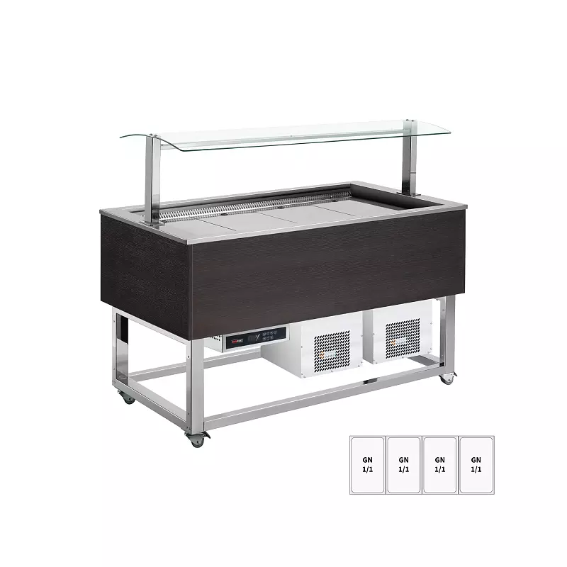Bufet chlazený GN 4-1/1 Wenge | REDFOX - ES BLUE+ 4W