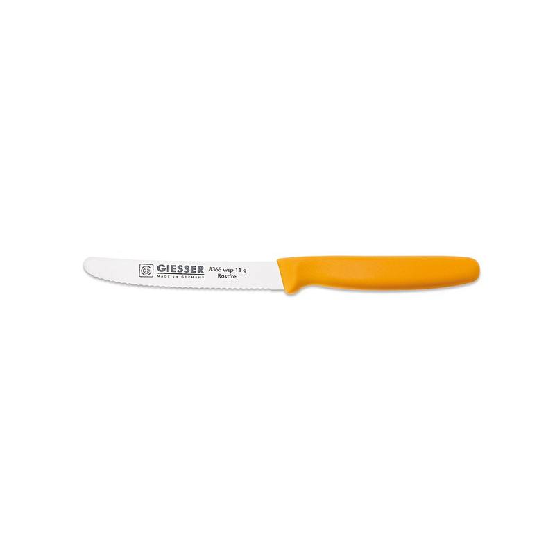 Nůž vroubkovaný Giesser 8365 wsp 11G - žlutý, na rajčata, na pečivo